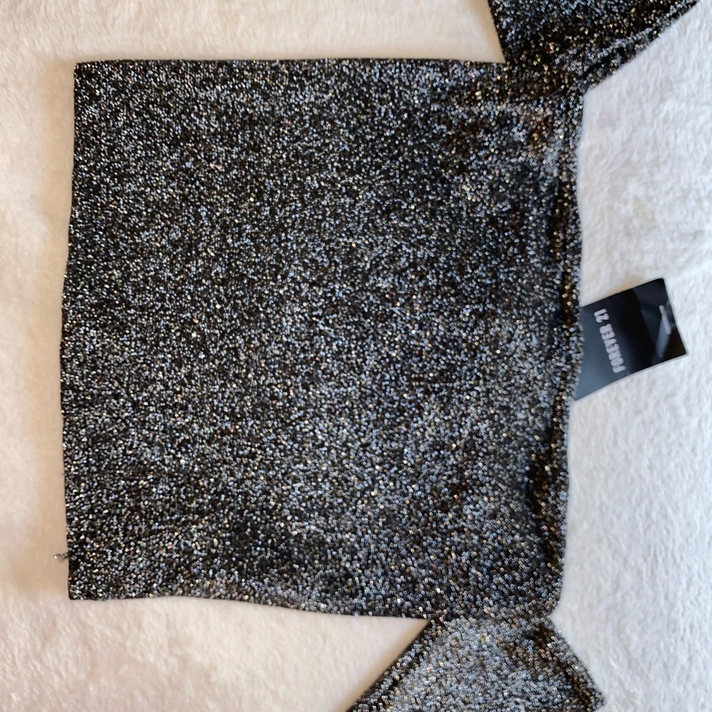 Sparkly Knit Top Off Shoulders
